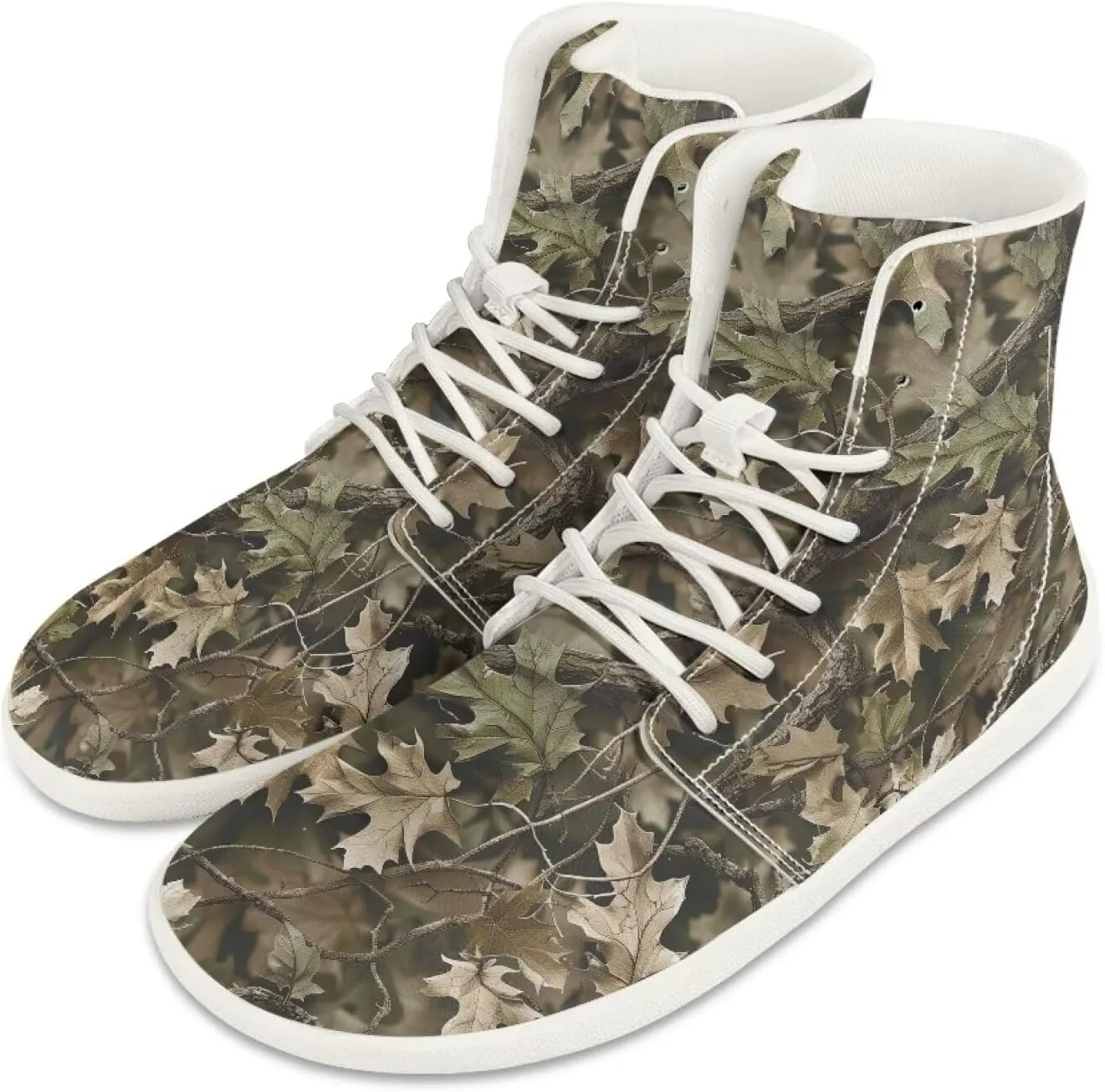 Womens High Top Sneakers Wide Barefoot Shoes for Men Leather Shoes
