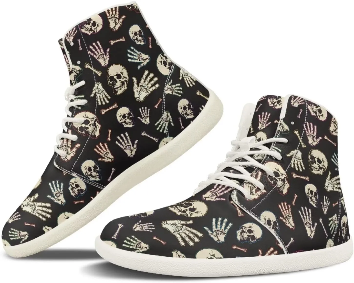 Womens High Top Sneakers Wide Barefoot Shoes for Men Leather Shoes