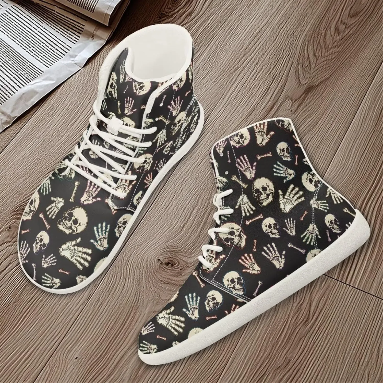 Womens High Top Sneakers Wide Barefoot Shoes for Men Leather Shoes