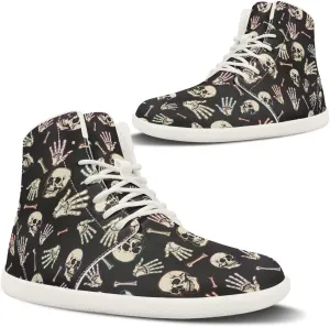 Womens High Top Sneakers Wide Barefoot Shoes for Men Leather Shoes