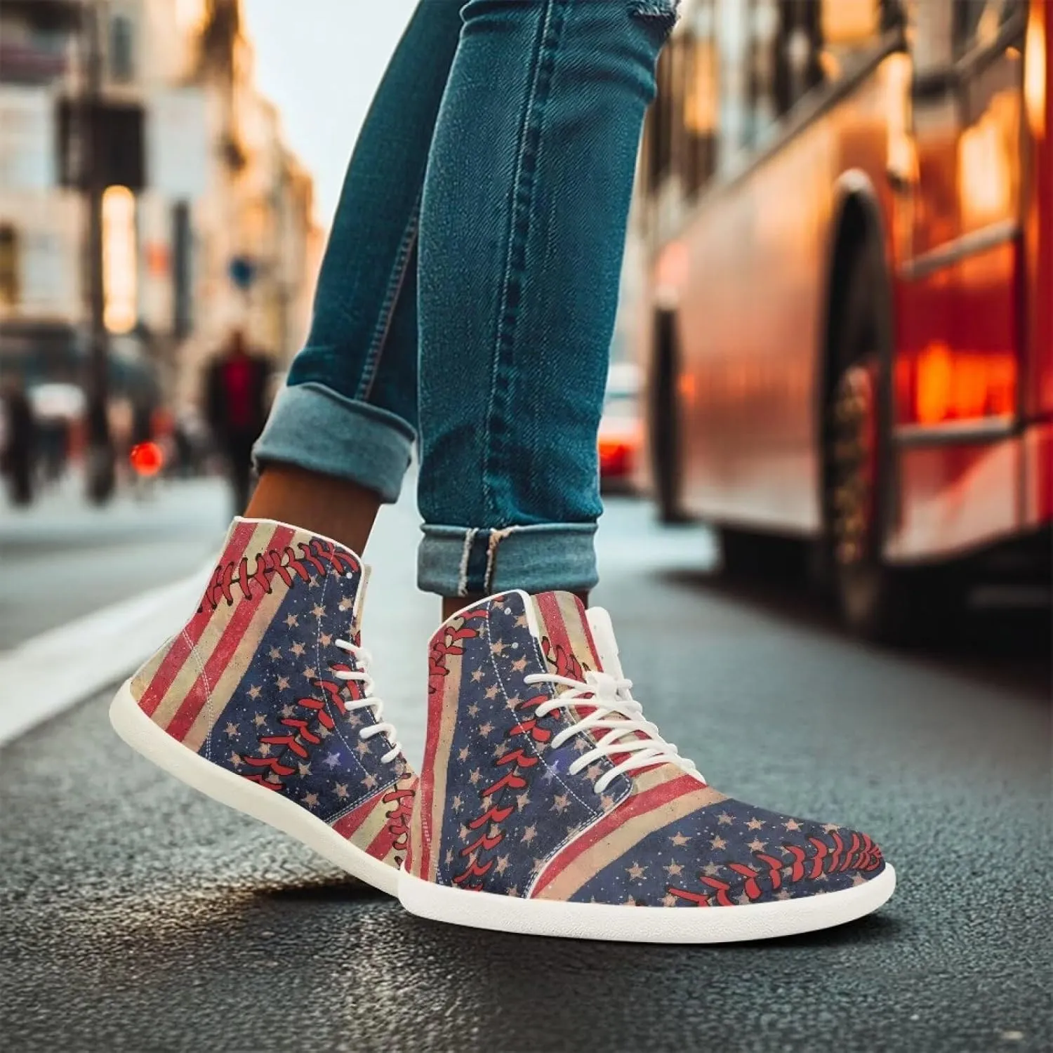 Womens High Top Sneakers Wide Barefoot Shoes for Men Leather Shoes