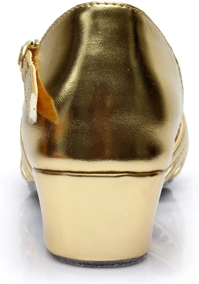Women's Latin Dance Shoes Ballroom Practice Dance Heels Dressy Wedding Bride Sandals Prom Graduation Business Heels