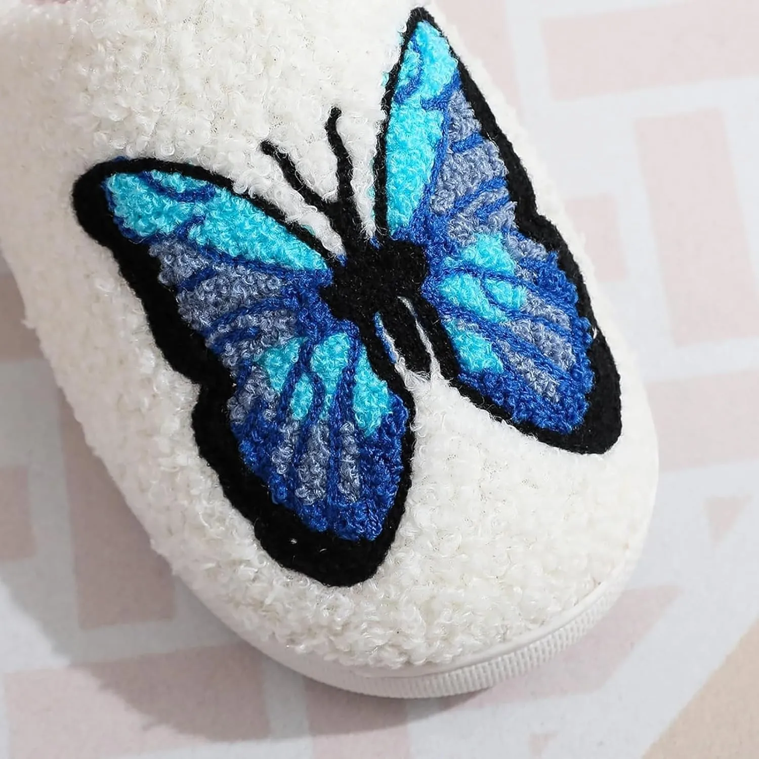 Women's Men's Retro Leopard Print Smiley Slippers Lightning Bolt Memory Foam Soft Plush Warm Non-Slip Home Shoes