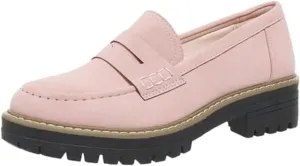 Womens Platform Chunky Penny Loafer Lug Sole Slip Comfortable Suede Dress Work Office Business Casual Shoes
