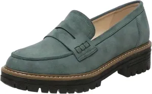 Womens Platform Chunky Penny Loafer Lug Sole Slip Comfortable Suede Dress Work Office Business Casual Shoes