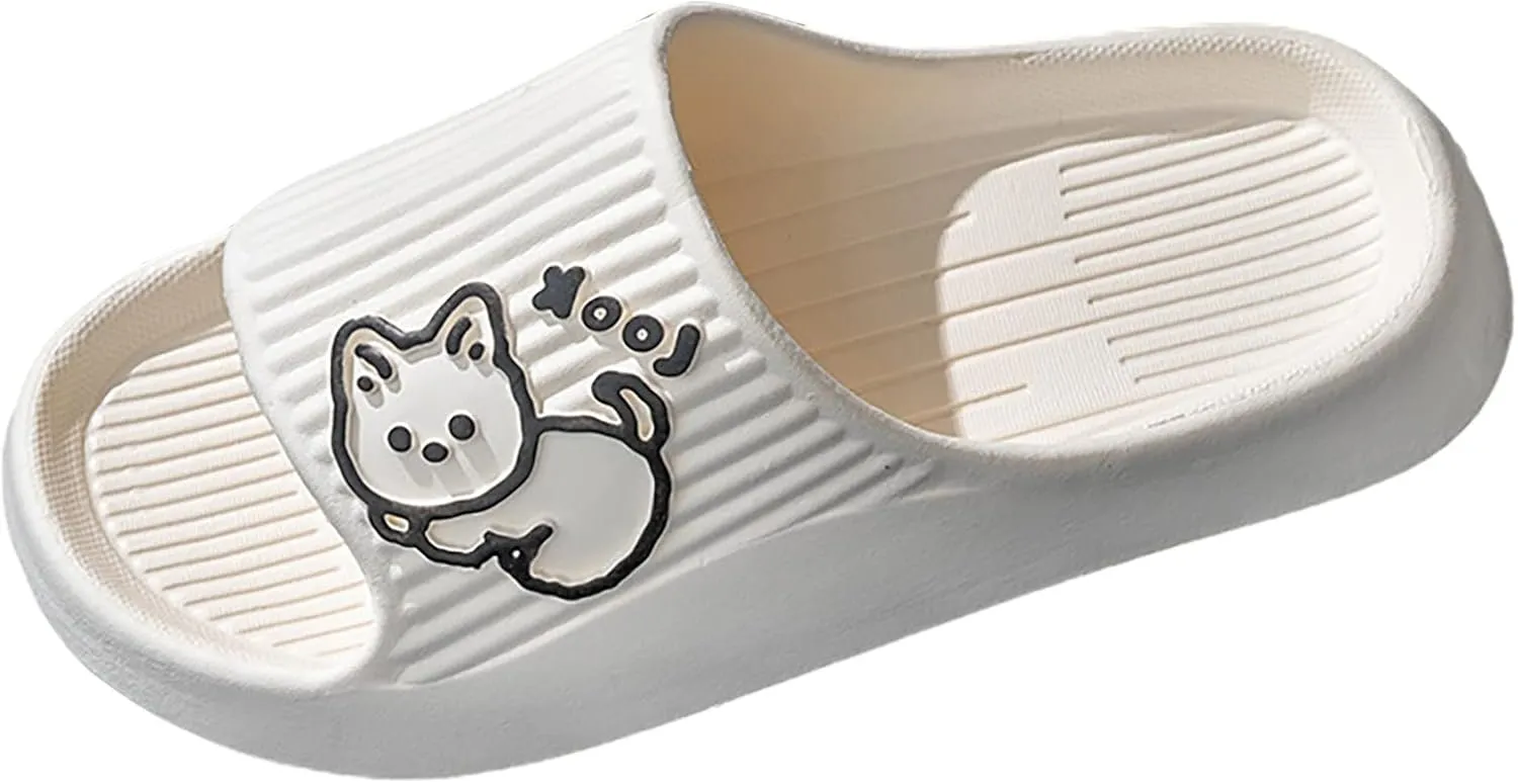 Womens Slides Open Toe Shower Shoes Bathroom Sandals Quick Drying Shower Slippers Women's Cloud Slides