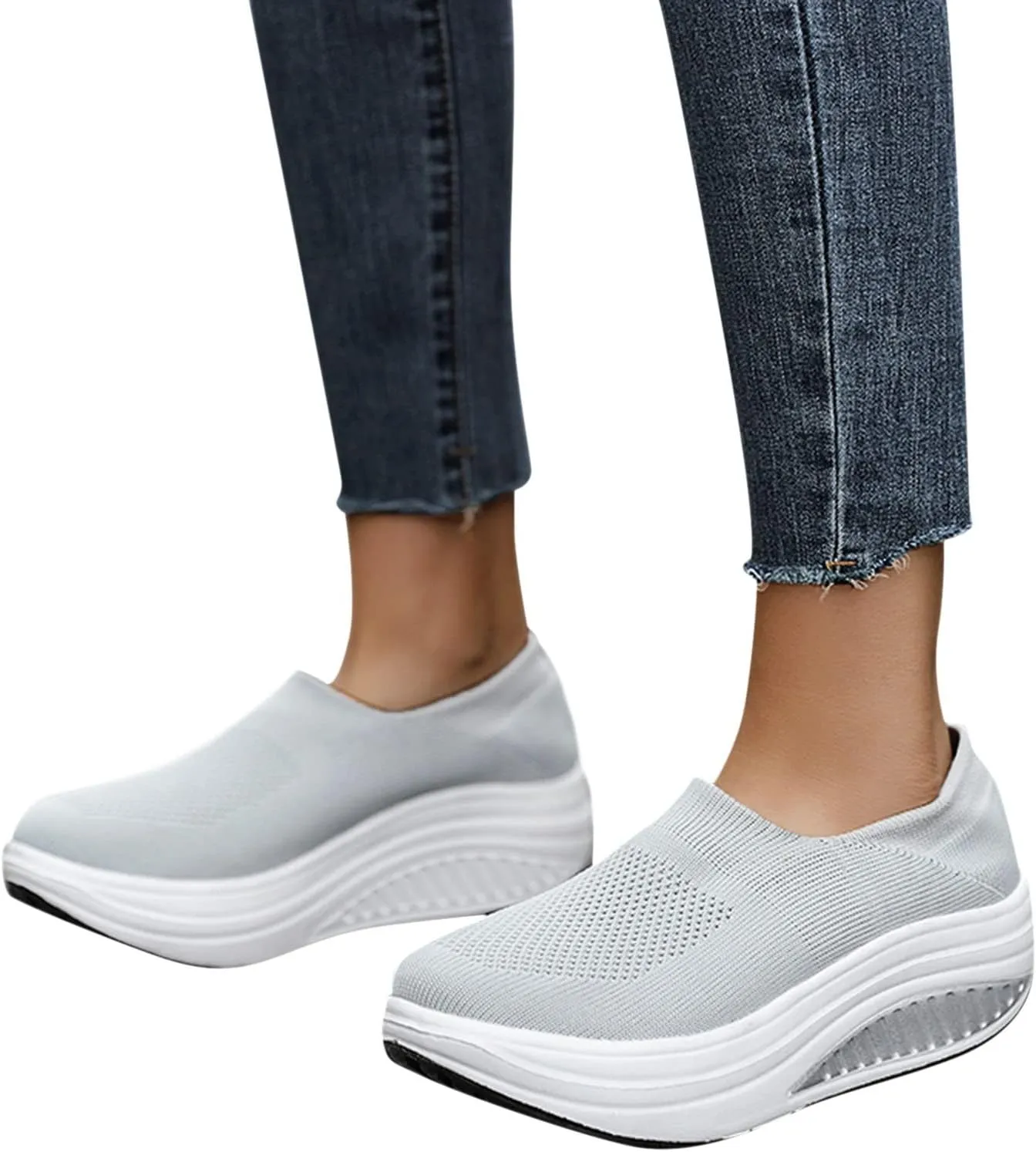 Womens Slip On Sneakers with Max Cushioning and Arch Support Slip On Sneakers Women Wide Fit Womens Casual Shoes Wide Toe Box Platform Sneakers for Women Slip On Slip On Sneakers