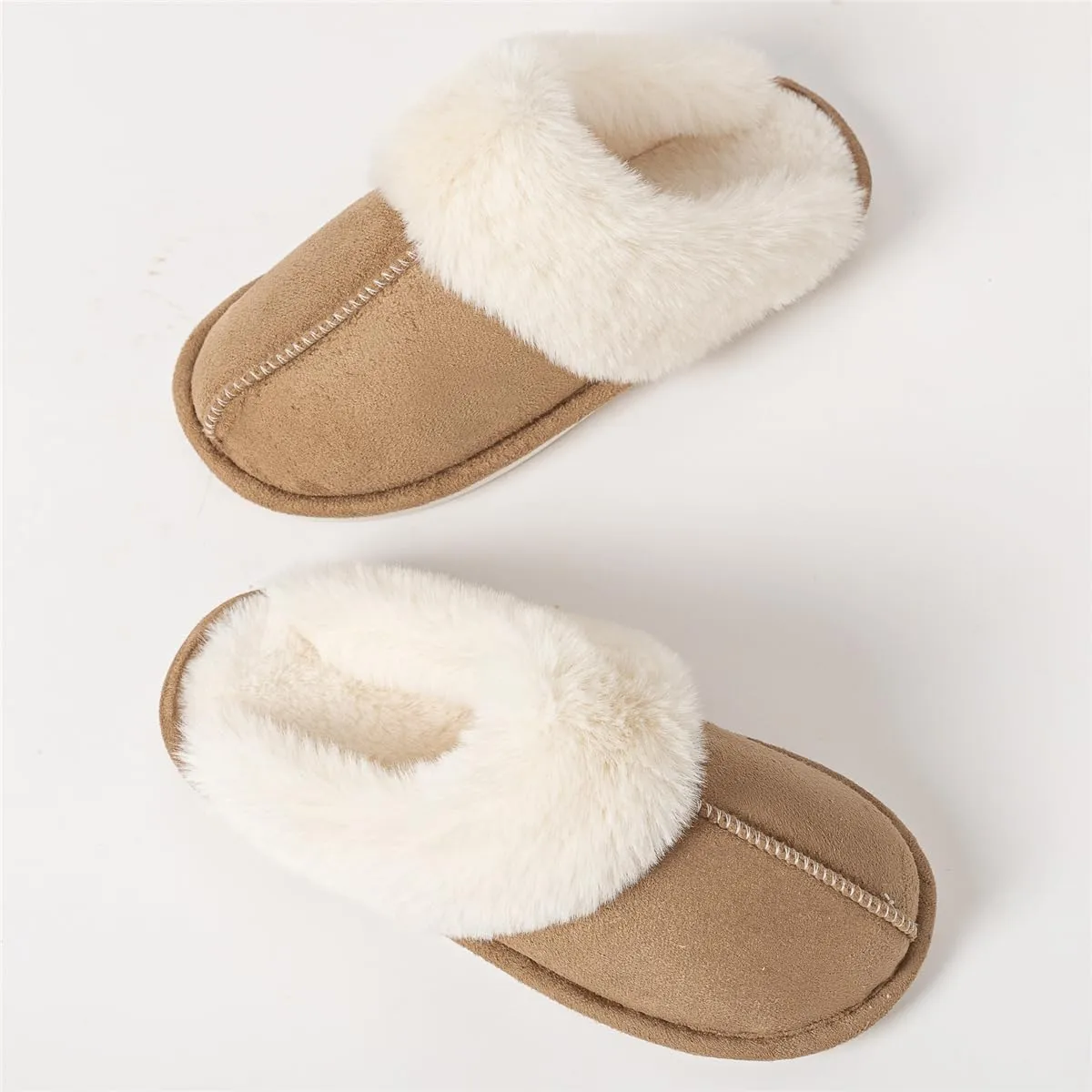 Women's Slippers Soft Plush Winter Warm House Shoes Slip on Fluffy Fur Slippers