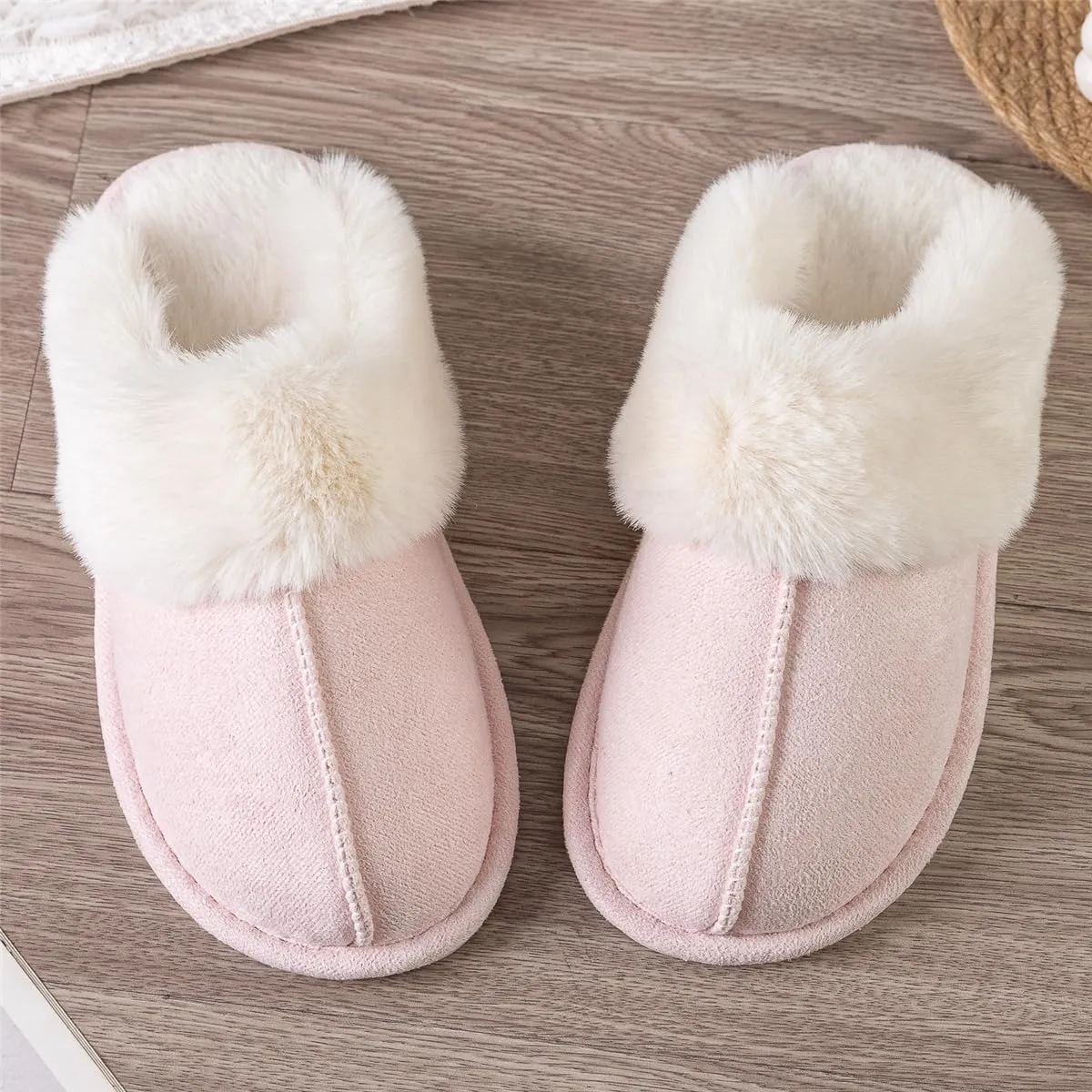 Women's Slippers Soft Plush Winter Warm House Shoes Slip on Fluffy Fur Slippers