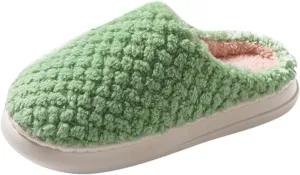 Womens Slippers,Unisex Slipper Slides Memory Foam Fluffy Soft Warm House Slippers Anti-Skid Cozy Plush for Indoor Outdoor