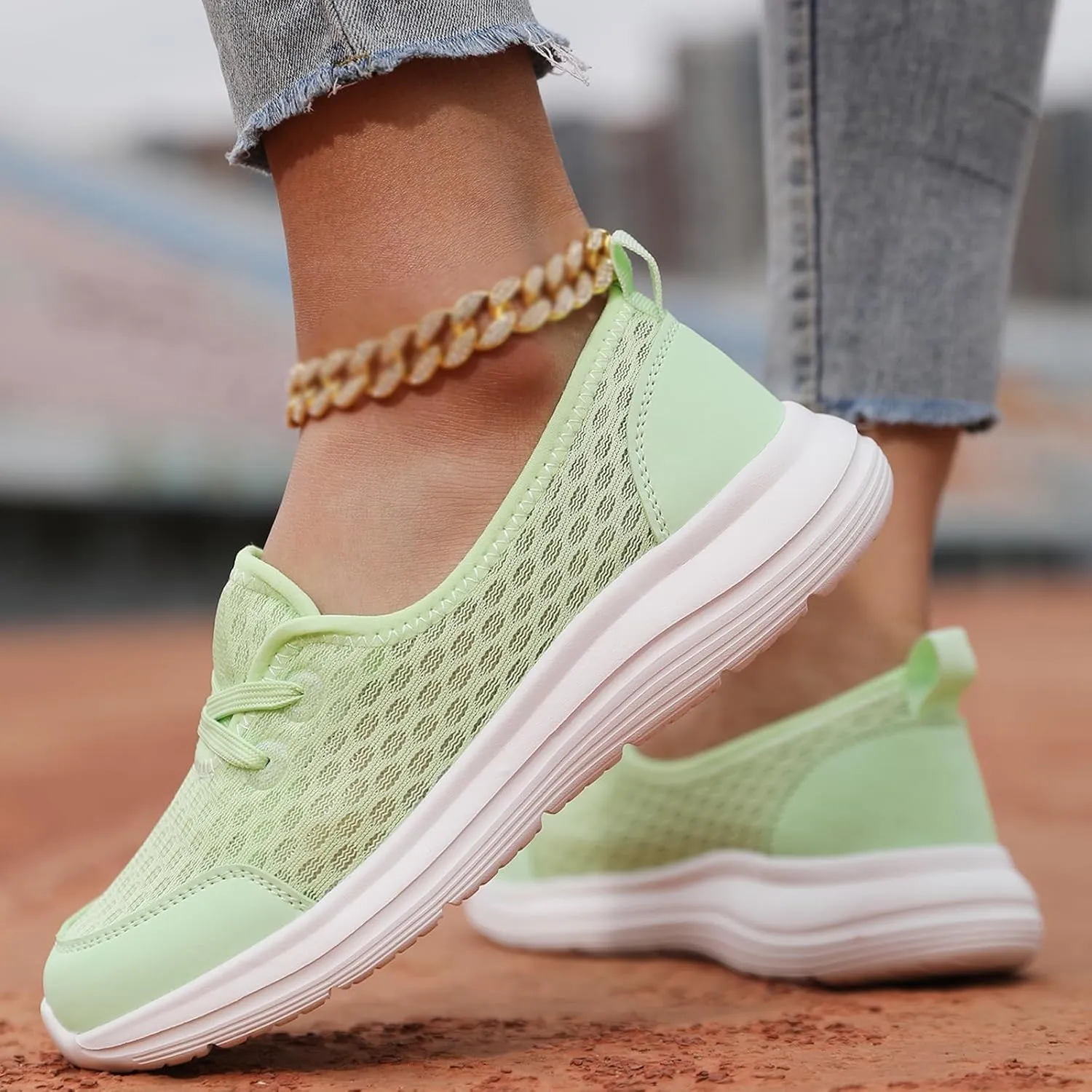 Womens Soft Sole Mesh Comfort Orthopedic Arch Support Slip Breathable Walking Wedges Sneakers Shoes