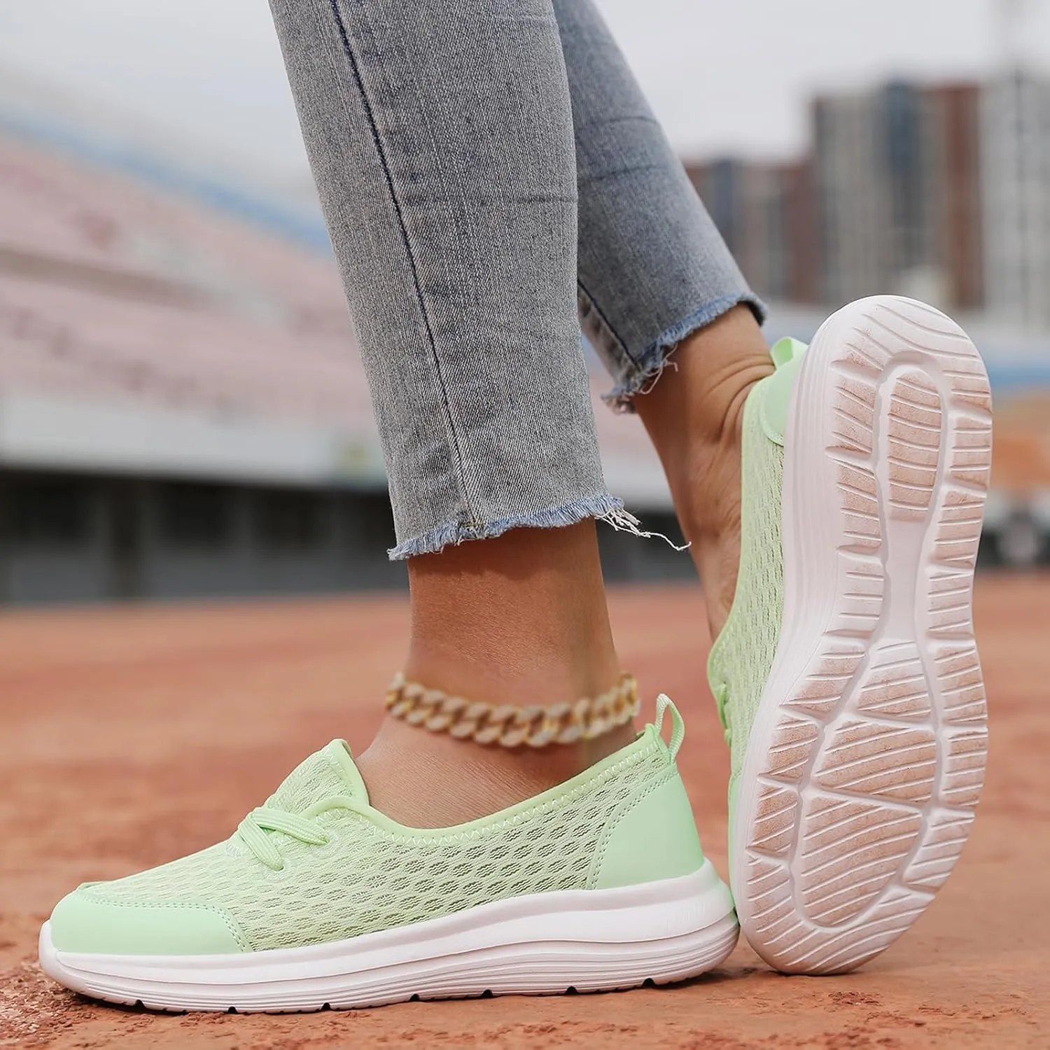 Womens Soft Sole Mesh Comfort Orthopedic Arch Support Slip Breathable Walking Wedges Sneakers Shoes