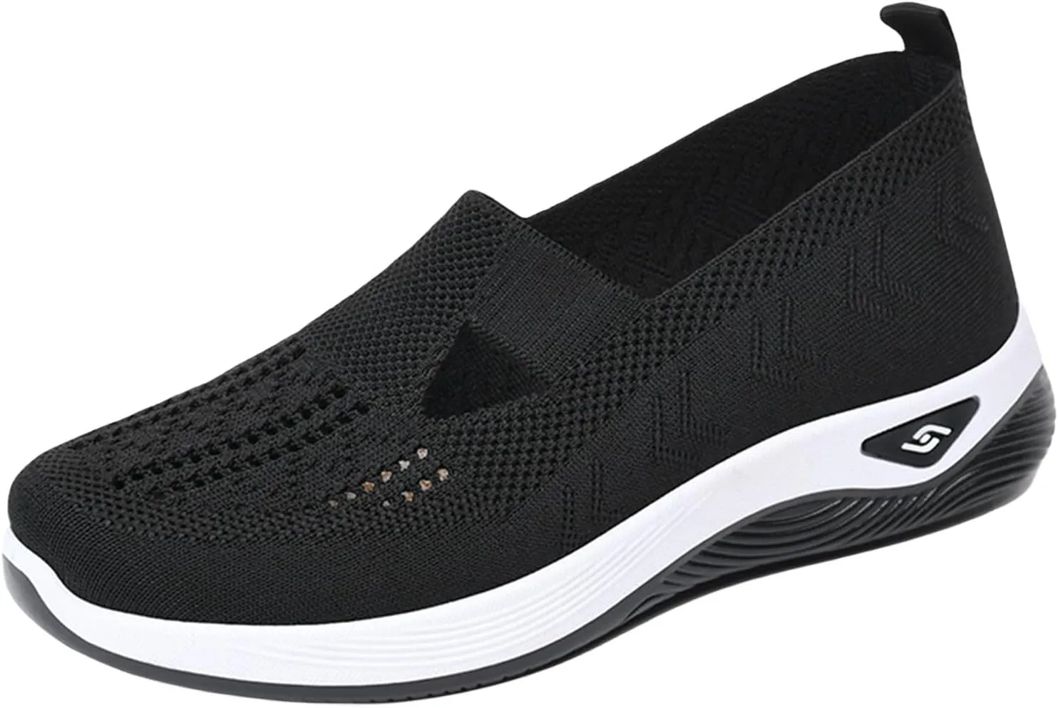 Womens Woven Orthopedic Breathable Arch Support Anti Skid Slip Sock Mesh Trainers Comfortable Casual Air Cushion Athletic Walking Running Jogging Sports Shoes
