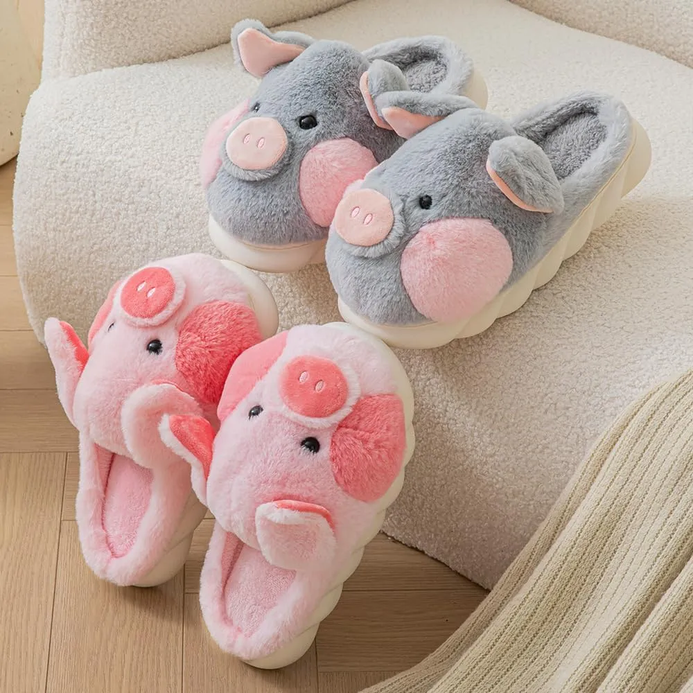 YILANLAN Adult Cotton Slippers PIg Slippers Home Slippers Plush Slippers Animal Slippers