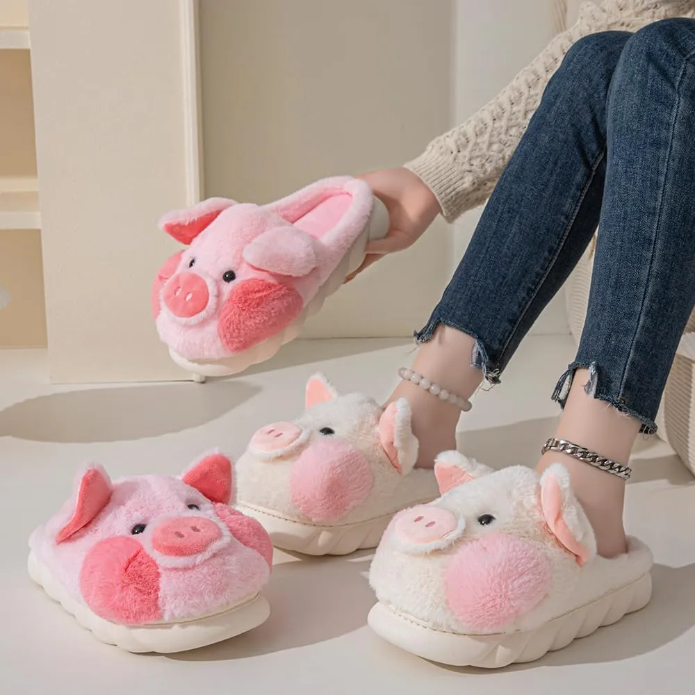 YILANLAN Adult Cotton Slippers PIg Slippers Home Slippers Plush Slippers Animal Slippers