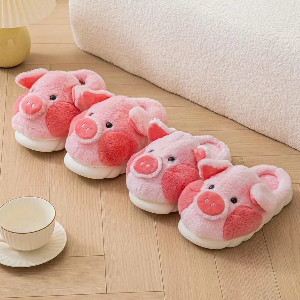 YILANLAN Adult Cotton Slippers PIg Slippers Home Slippers Plush Slippers Animal Slippers