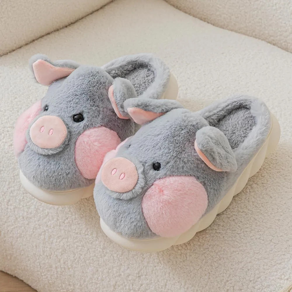YILANLAN Adult Cotton Slippers PIg Slippers Home Slippers Plush Slippers Animal Slippers