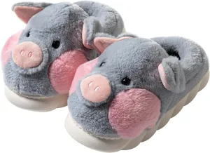 YILANLAN Adult Cotton Slippers PIg Slippers Home Slippers Plush Slippers Animal Slippers
