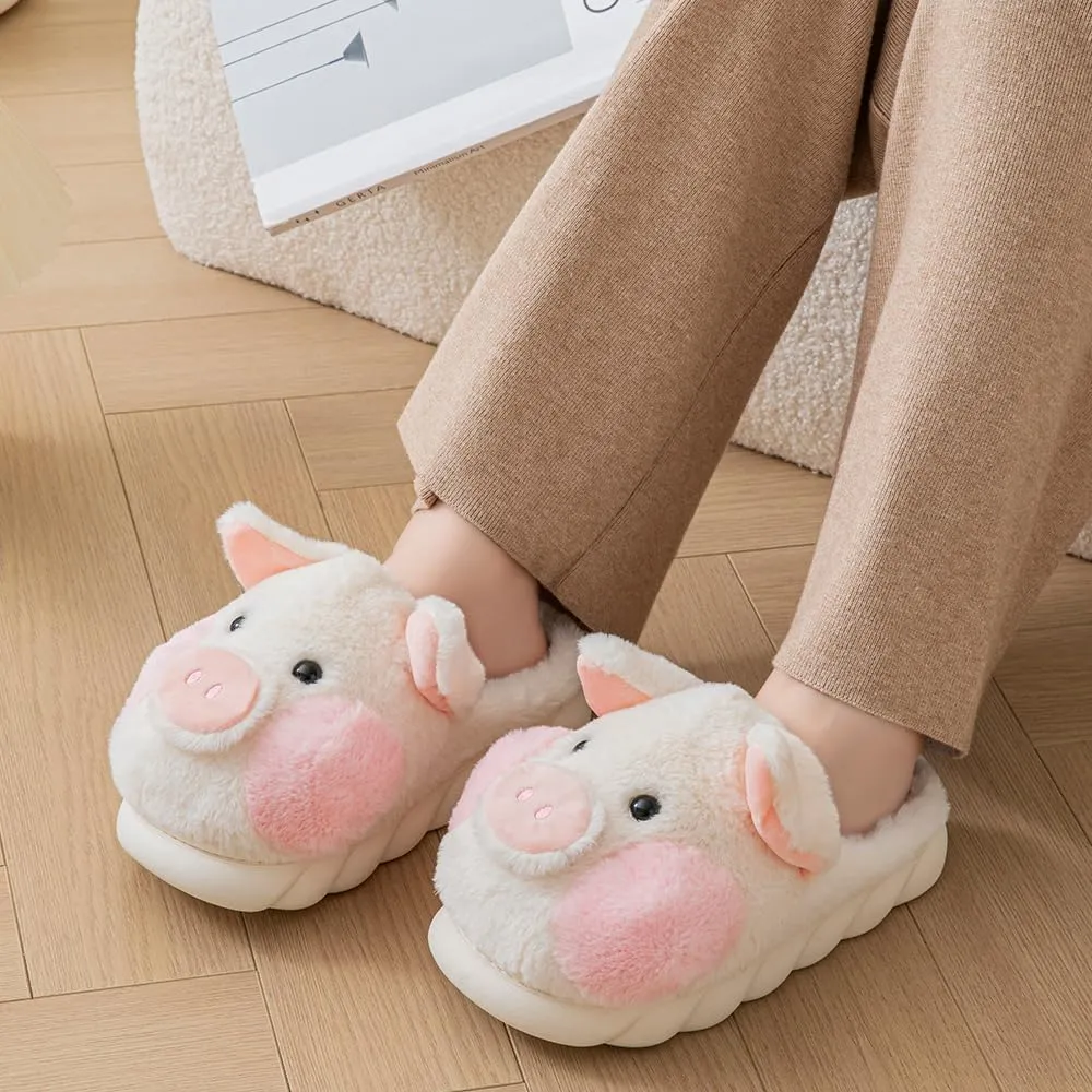 YILANLAN Adult Cotton Slippers PIg Slippers Home Slippers Plush Slippers Animal Slippers