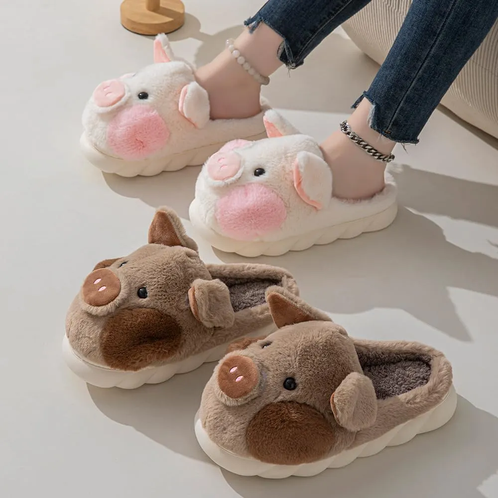 YILANLAN Adult Cotton Slippers PIg Slippers Home Slippers Plush Slippers Animal Slippers
