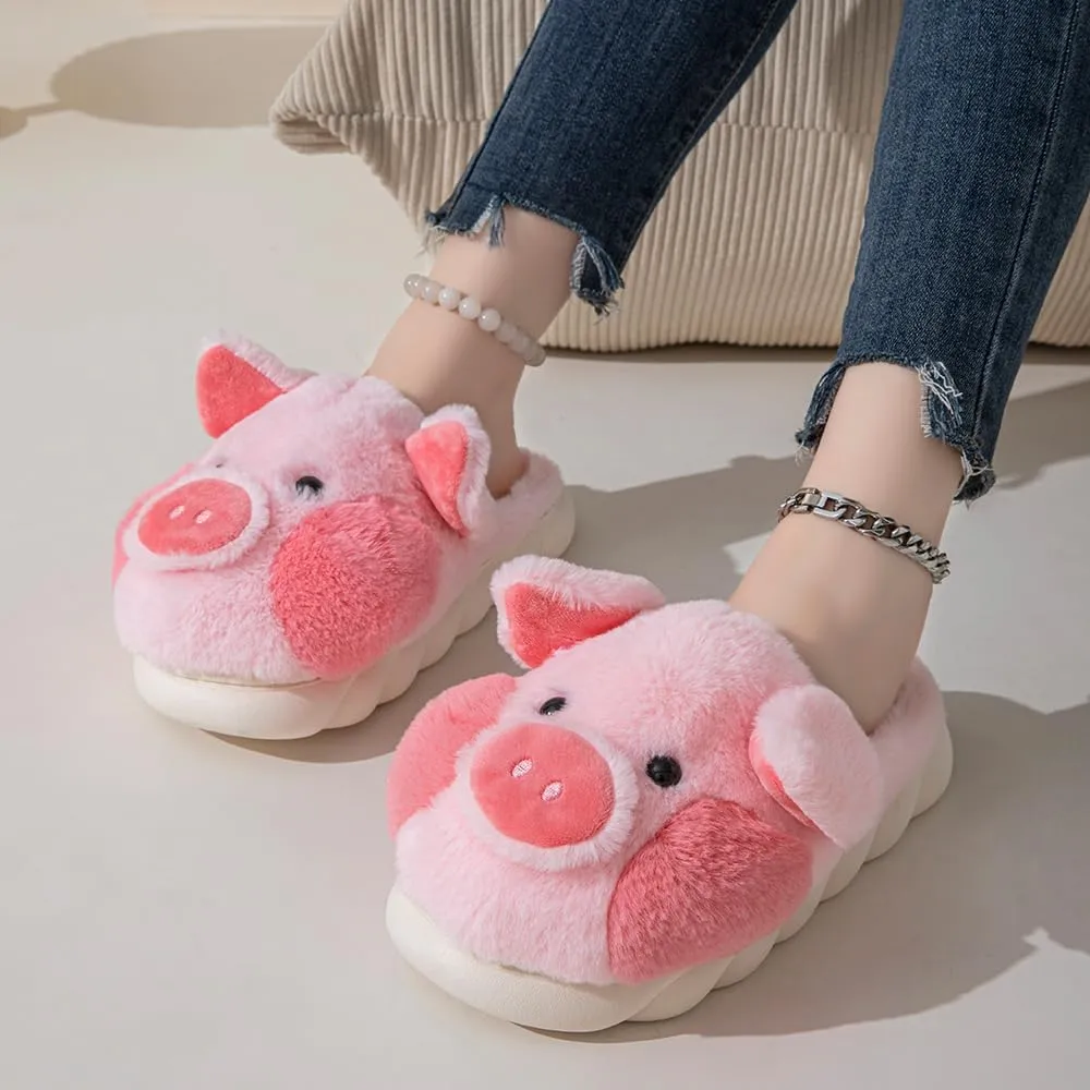 YILANLAN Adult Cotton Slippers PIg Slippers Home Slippers Plush Slippers Animal Slippers