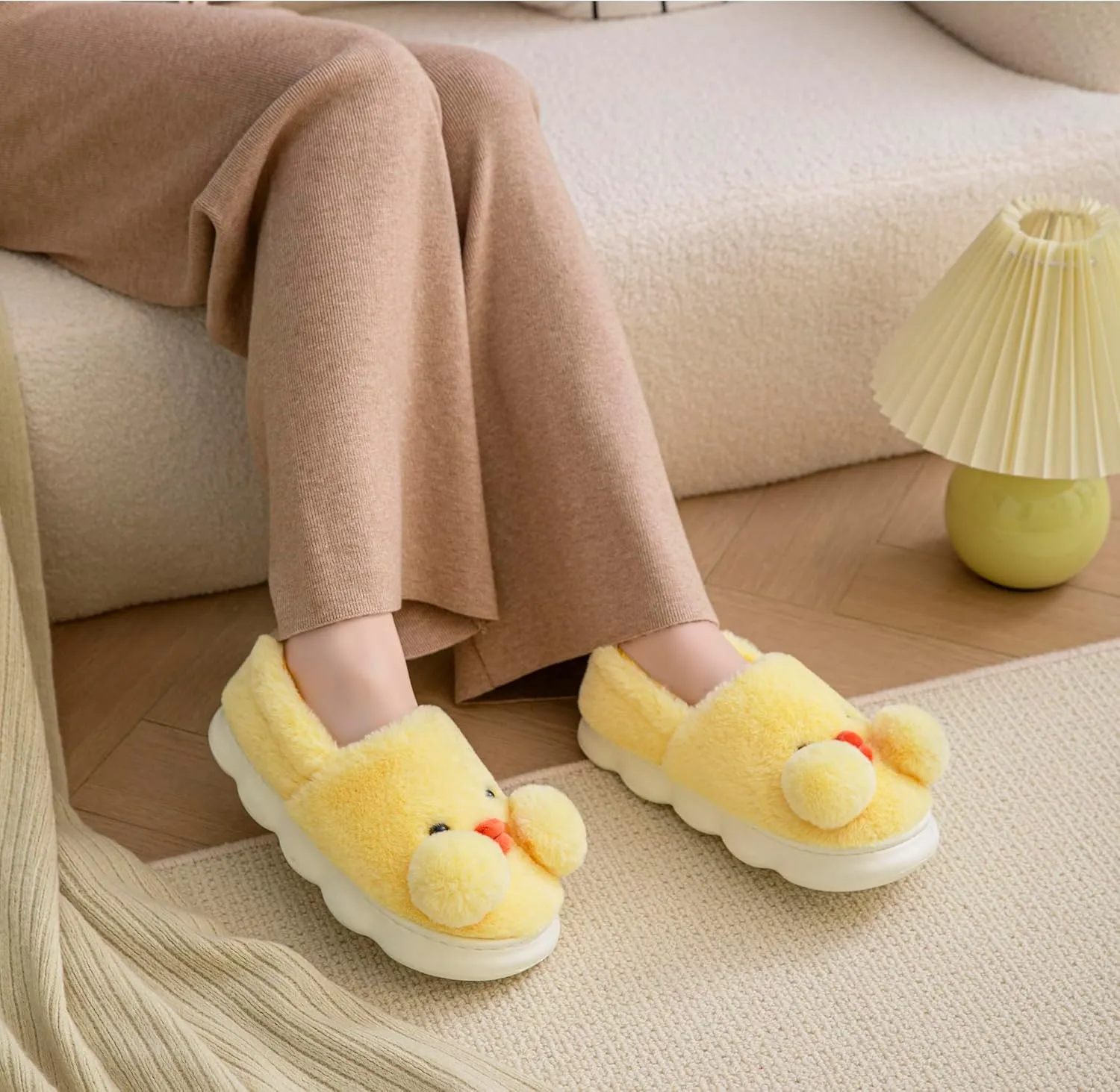 YILANLAN Women's & Men's Winter Duck Slippers - Warm & Cute Animal Cartoon Home Slippers