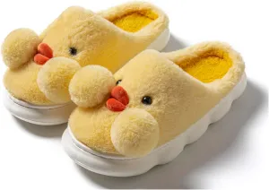 YILANLAN Women's & Men's Winter Duck Slippers - Warm & Cute Animal Cartoon Home Slippers