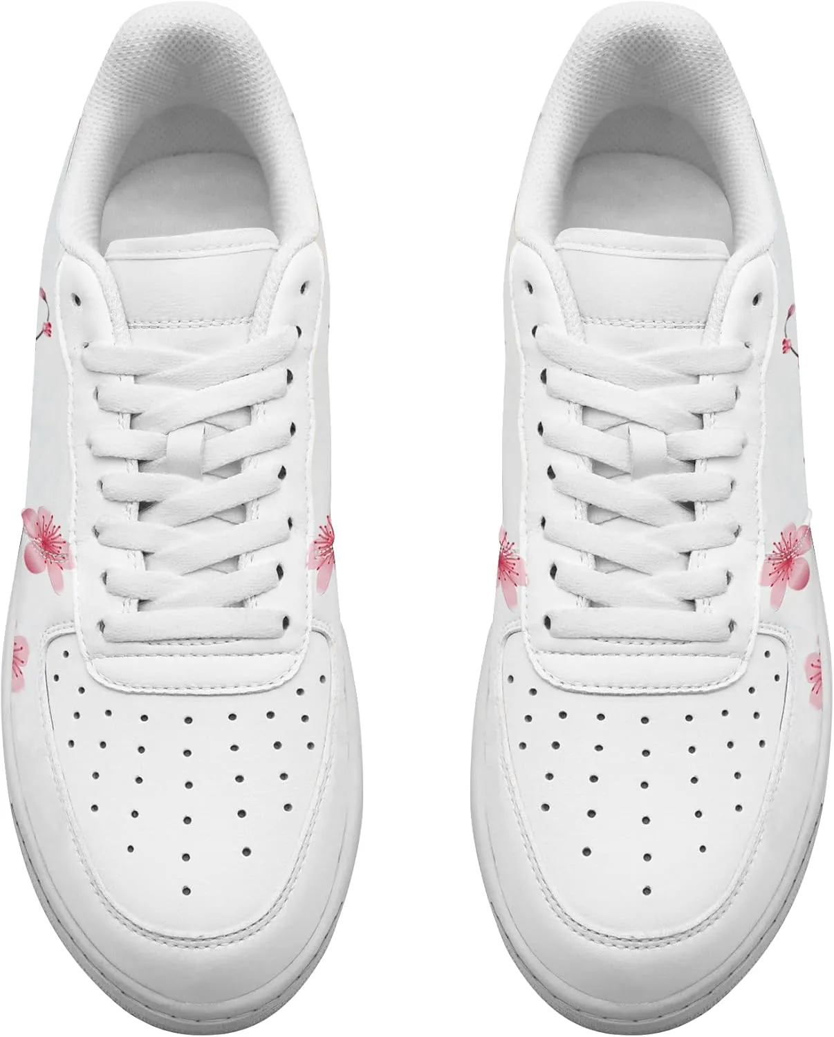 Your Name Here! - Custom Name Low-Top Sneakers Personalized Plum Blossom Cherry Blossom Basketball Shoe Breathable Casual Shoes for Women 01