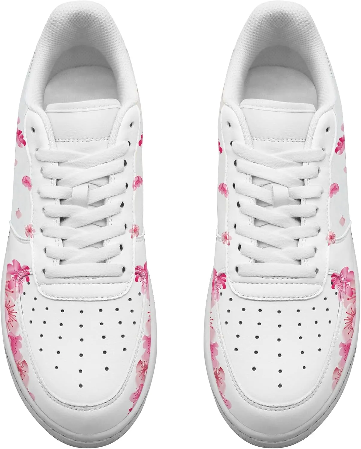 Your Name Here! - Custom Name Low-Top Sneakers Personalized Plum Blossom Cherry Blossom Basketball Shoe Breathable Casual Shoes for Women 01