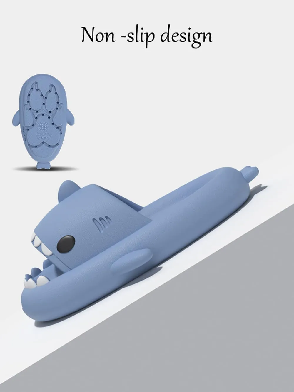 Zureto Shark Cloud Slides, Cute Cartoon Shark Slippers Indoor Outdoor Slippers for Women Men