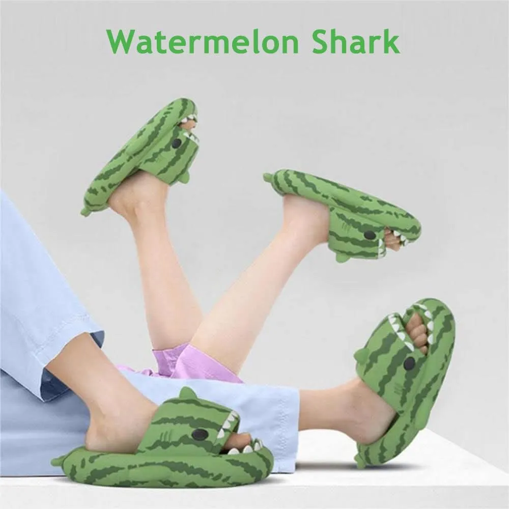 Zureto Shark Cloud Slides, Cute Cartoon Shark Slippers Indoor Outdoor Slippers for Women Men