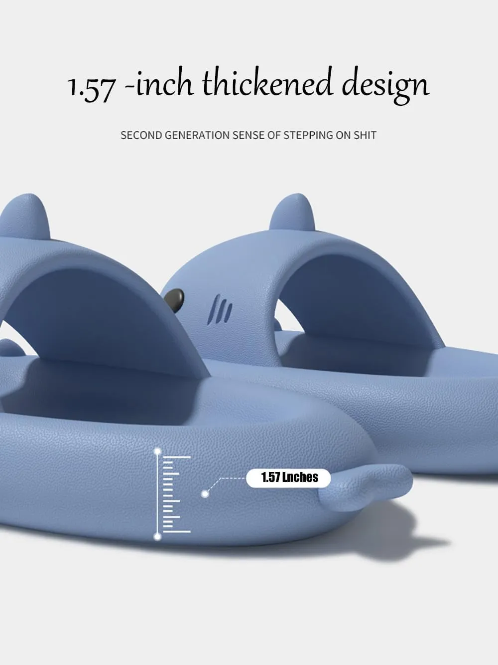Zureto Shark Cloud Slides, Cute Cartoon Shark Slippers Indoor Outdoor Slippers for Women Men
