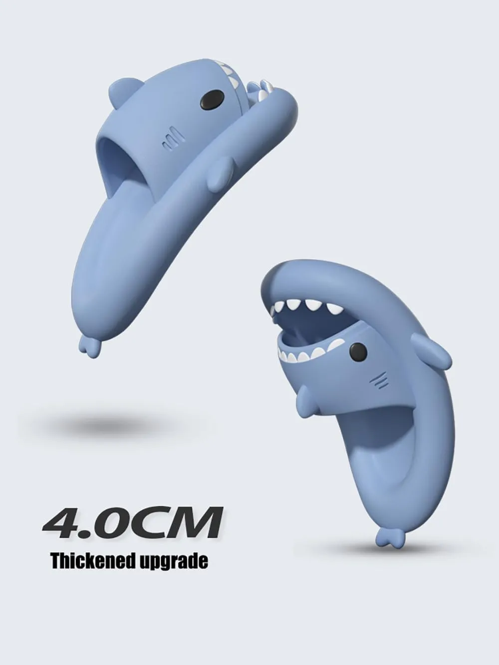 Zureto Shark Cloud Slides, Cute Cartoon Shark Slippers Indoor Outdoor Slippers for Women Men