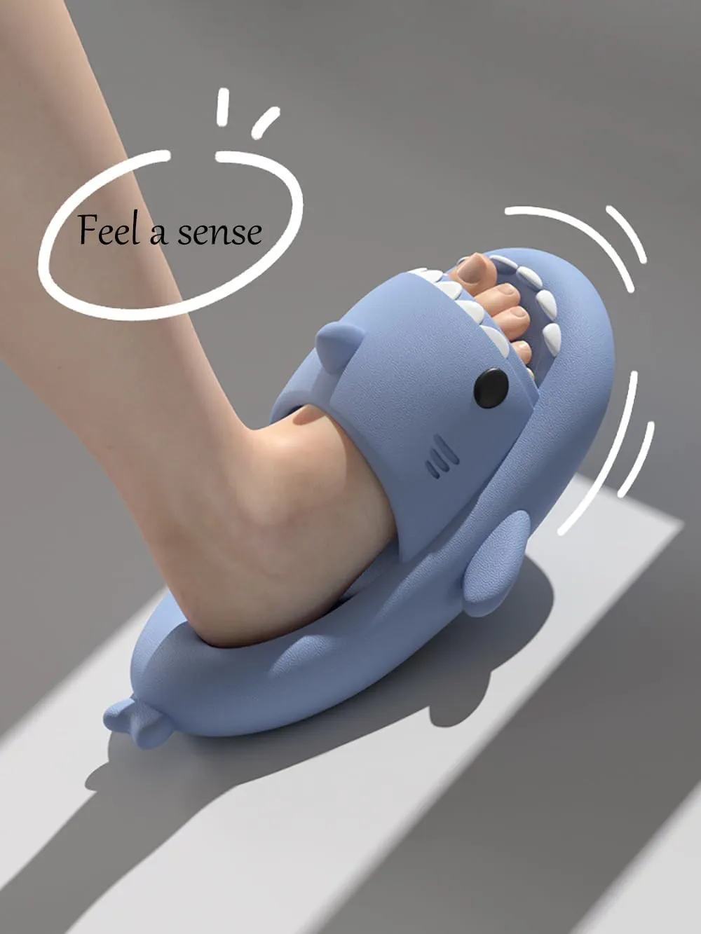Zureto Shark Cloud Slides, Cute Cartoon Shark Slippers Indoor Outdoor Slippers for Women Men